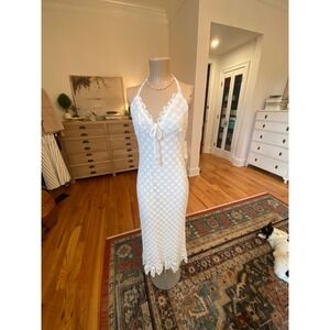 Kirious Los Angeles White Floral Lace Halter Maxi Dress XL New With Tags